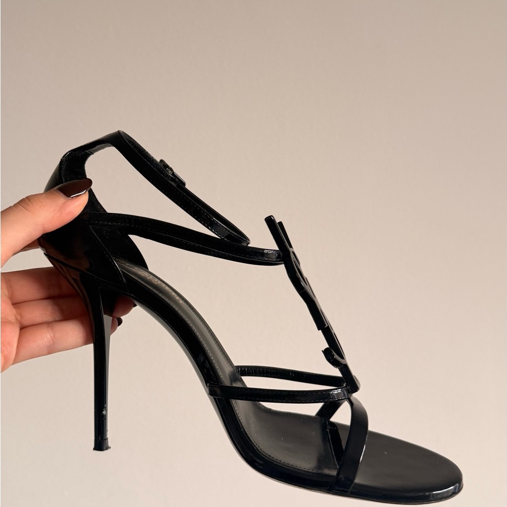 Saint Laurent Glossy Black Heels - Picture 6 of 9